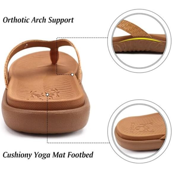 Womens Flip Flops Ladies Yoga Mat Comfortable Walking Thong Sandals - Picture 3 of 7